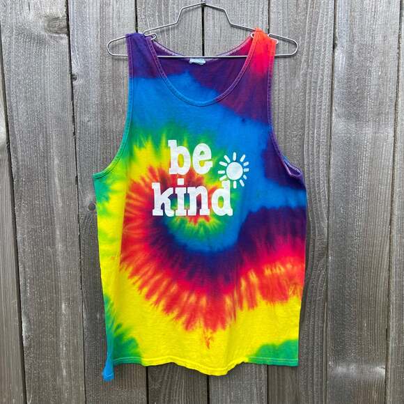 Tie Dyed "Be Kind" Tank Top - Picture 1 of 3